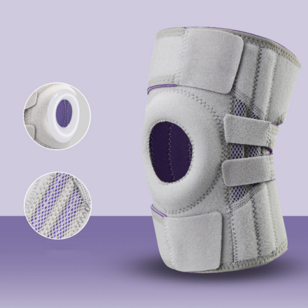 Sports Knee Pads With Adjustable Silicone Spring Loaded Support