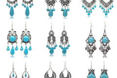 Comprar ahora: 36 Pairs of Vintage Boho Turquoise Tassel Earrings 