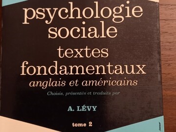 Vente: PSYCHOLOGIE SOCIALE TEXTES FONDAMENTAUX