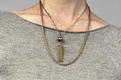 Selling: Double Layer Golden Tassel Necklace