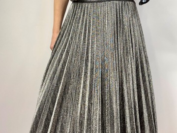 Selling: Metallic Black + Silver Micro Pleat Skirt