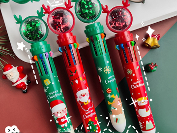 Buy Now: 100pcs Christmas 10-color ballpoint pen pencil