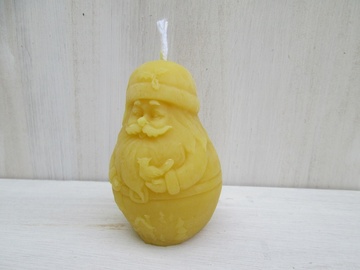 Sale retail: Bougie Père Noël poupée Russe cire d'abeille