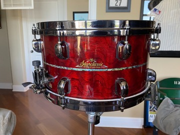 Selling with online payment: Reduced $650 Tama Starclassic Exotix Snare Quilted Bubinga,  7X13