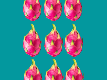  : 9 Dragon Fruit- Hong Kong Pop Art Teal- Giclee Art Print