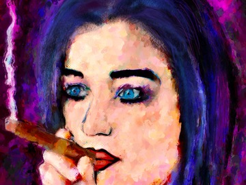 Sell Artworks: Girl with cigar 