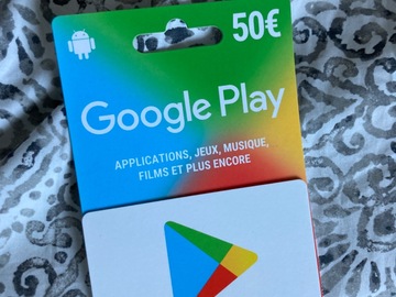 Vente: Carte prépayée Google Play (50€)