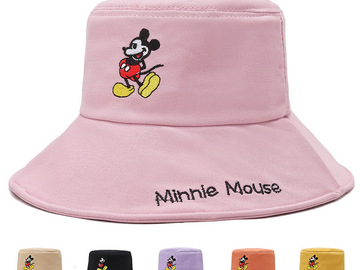 Buy Now: 25pcs Mickey embroidery basin hat sunshade fisherman hat
