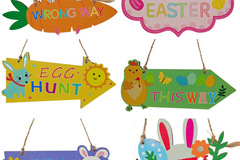 Comprar ahora: 100pcs Easter decoration DIY rabbit wooden sign ornaments