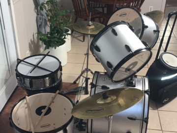 Selling with online payment: Pulse Silver Metallic Drum Set