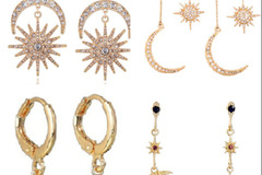 Buy Now: 40 pairs of fashionable exaggerated sun moon earrings