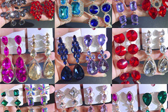 Buy Now: 25 Pairs of Luxury Colorful Rhinestone Earrings for Women
