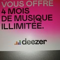 Vente: Carte Deezer 4 mois de musique illimitée (72€)