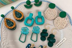 Buy Now: 50 pairs silver needle vintage green hollow drop flower earrings
