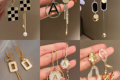 Comprar ahora: 50 pairs of geometric letter earrings Fashion tassel earrings