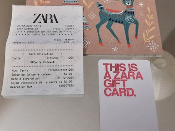 Vente: Carte cadeau Zara (50€)