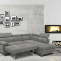 Selling with online payment: Soft grey sleeper sectional - new