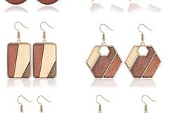 Buy Now: 36 Pairs Natural Wooden Drop Statement Geometric Women's Earrings