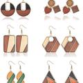 Comprar ahora: 36 Pairs Natural Wooden Drop Statement Geometric Women's Earrings