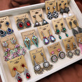Buy Now: 50 pairs of tassel crystal earrings retro exaggerated earrings