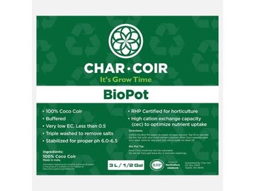  : Char Coir Bio Pot 1/2 Gallon (3L)