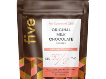  : Five CBD - CBD &THC Edible - Original Milk Chocolate Squares - 50