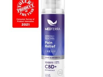  : Medterra, Pain Relief CBD Cream, Isolate THC-Free, 1.7oz, 1000mg 