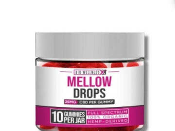  : Cherry Organic Mellow Drops CBD Edible Gummies by BioWellnessX In