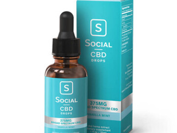  : Social - CBD Tincture - Broad Spectrum Drops Vanilla Mint - 375mg