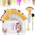 Liquidation & Wholesale Lot: 160 pcs Bright Yellow Makeup Brushes Set Professional