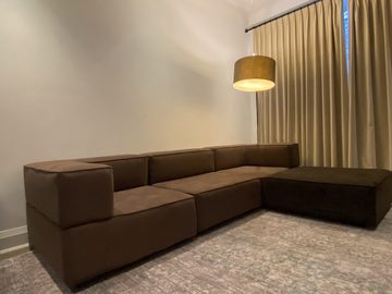 Individual Sellers: Sectional modern olive green felt sofa