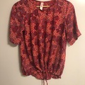 Selling: Red floral top Medium great cond
