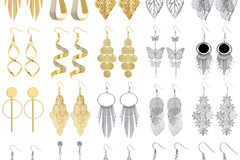 Comprar ahora: 100 pairs of leaf butterfly earrings fashion hollow metal earring