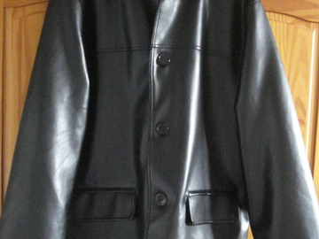 Vente: Parka noire en simili cuir pour homme - NEUVE - XXL