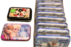 Liquidation & Wholesale Lot: Cotton Swab Disney Travel Tins (73 Pcs Box)