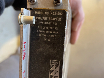 Airplane Parts : King KDA-692 RMI/ADF Adapter PN: 071-1217-01 (Worked at the time 