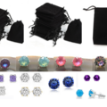Liquidation & Wholesale Lot: 100 Pair Swarovski Stud Earrings in Each Pair In Black  Pouch 