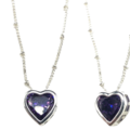Liquidation & Wholesale Lot: 20 PCS Purple Heart Necklace Made w/Swarovski Elements