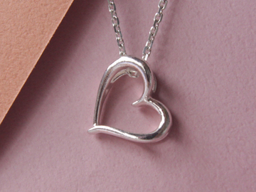  : silver heart pendant(Silver chain included)