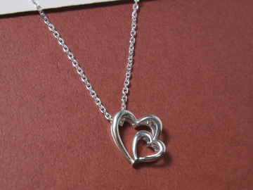  : twin heart pendant(Silver chain included)