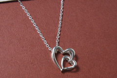  : twin heart pendant(Silver chain included)