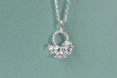  : ginkgo leaf silver pendant(Silver chain included)