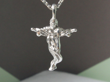  : dancing jesus cross pendant(Silver chain included)
