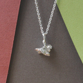  : poppy flower pendant (Silver chain included)