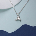  : whale tail pendant(Silver chain included)