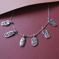  : anicent chinese zodiac pebble hieroglyphs pendant(chain included)