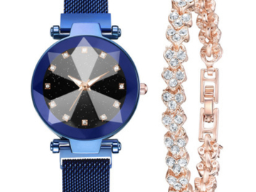 Comprar ahora: 30 Women’s Rhinestones Starry Sky Face Watch and Bracelet Lot