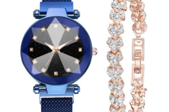 Buy Now: 30 Women’s Rhinestones Starry Sky Face Watch and Bracelet Lot