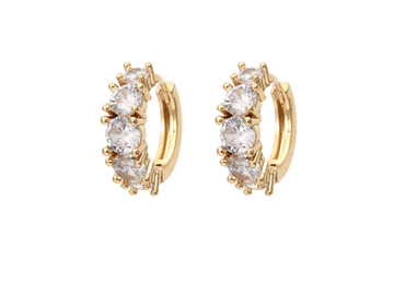 Buy Now: 5 pairs 18K Gold Plated Cubic Zirconia Huggie Hoop Earrings 