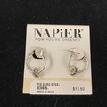 Liquidation & Wholesale Lot: 50 pairs-Napier Sterling Silver Finish Hoop Earrings-$1.99 pr